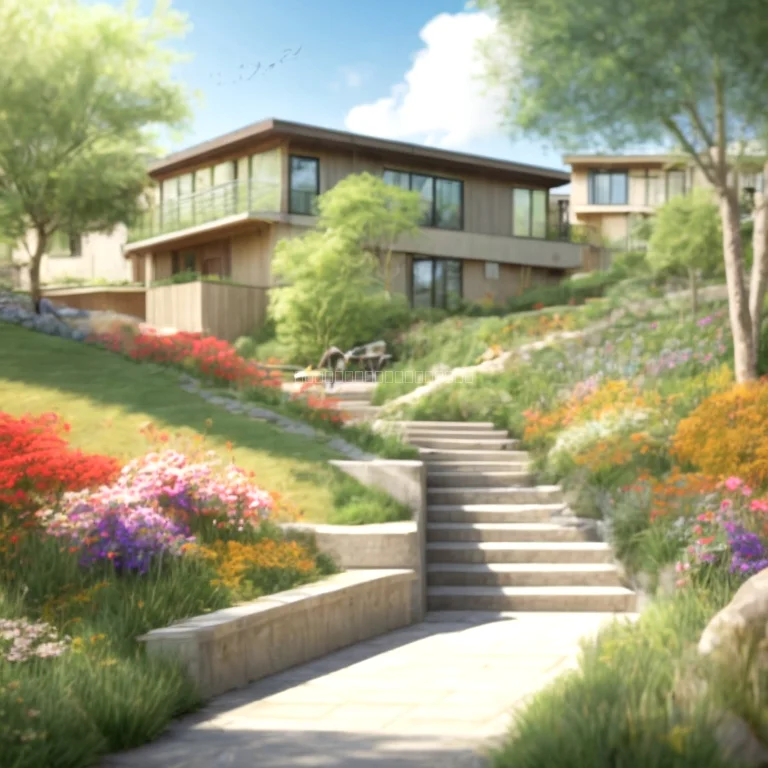 Sonnige Grünflächen vor der Seniorenresidenz Sonnenhügel